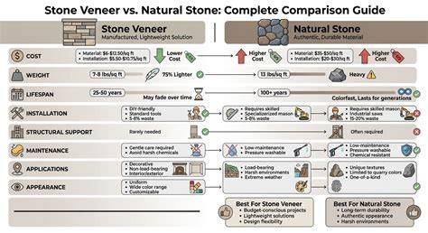Comparison chart: natural vs artificial stone properties
