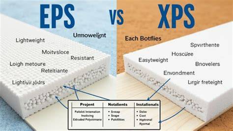 Infografika: EPS vs XPS palyginimas pagal atsparumą, šilumos laidumą ir kainą