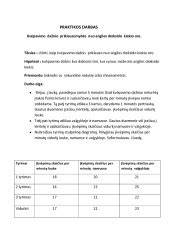 Kartų diagrama: skiedinio konsistencijos priklausomybė nuo vandens kiekio