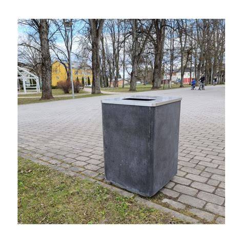 Parkų ir viešųjų erdvių betoninės šiukšliadėžės - patvarumas kasdieniam naudojimui