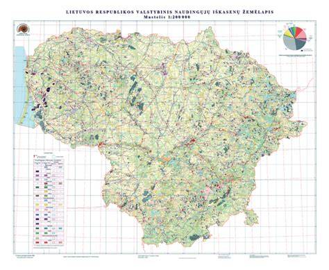 Žemėlapis: dolomito telkinių koncentracija Šiaurės Lietuvoje