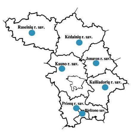 Kauno regiono pokyčių žemėlapis
