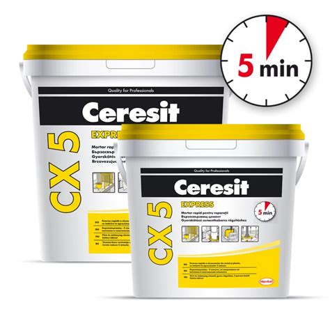 CERESIT CX 5 EXPRESS vizualizacija: užpildymo ir tvirtinimo zonos