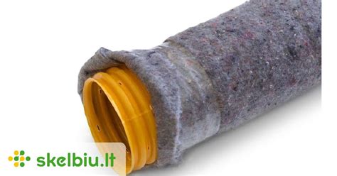 Drenažo vamzdžio su geotekstilės filtru pjūvis