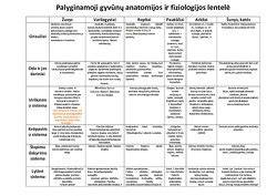 Plintuso tipų palyginamoji lentelė