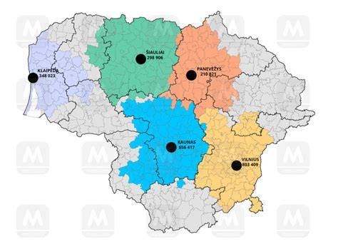 Mapa: aptarnaujami regionai Lietuvoje