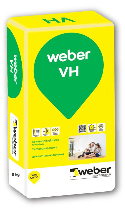 Cementinis glaistas Weber VH ant sienos