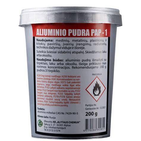 Aliuminio pudra miltelių panaudojimo schemos
