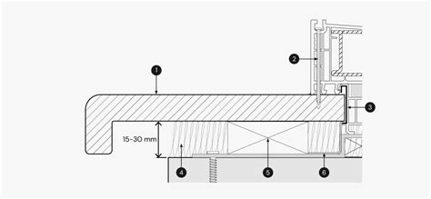 Montavimo skerspjūvis su varžtais