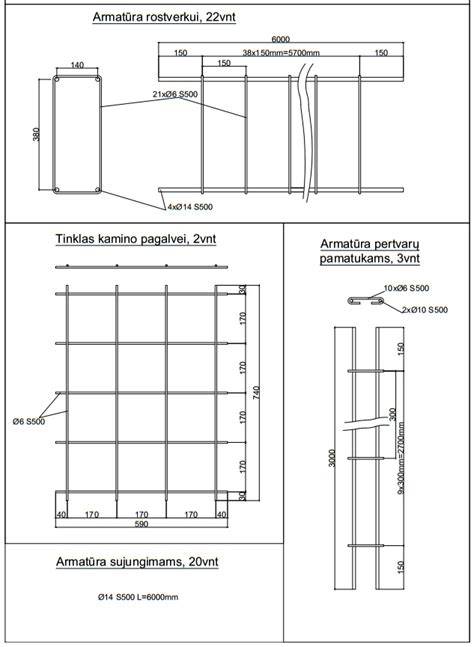 Konstruktyvus piešinys: gręžtinio pamato rostverko įrengimas