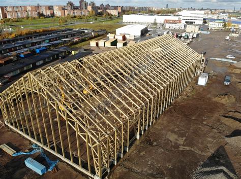 Medinių stogo santvarų konstrukcijos pavyzdys