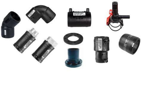 Asortimentas jungčių, alkūnių ir trišakių PE vamzdžiams