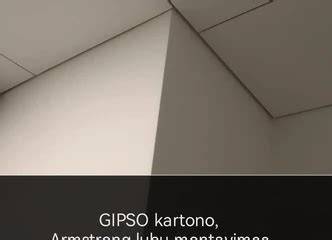Gipso kartonas, akustinės lamelės, Armstrong lubos - šiuolaikų interjerų sprendimai