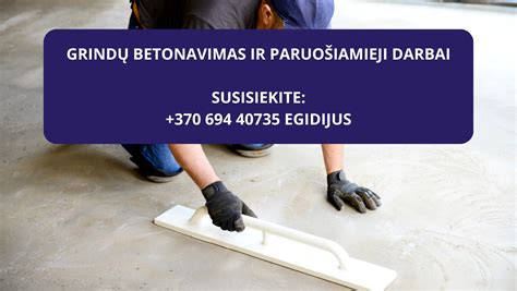Grindų betonavimas infographic