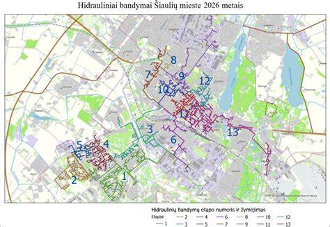 Žemėlapis: Vilniaus šilumos tinklų tinklo lankymas ir hidrauliniai bandymai