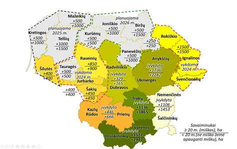 Vizualinis žemėlapis - VMU regioniniai padaliniai ir miško administravimo struktūra