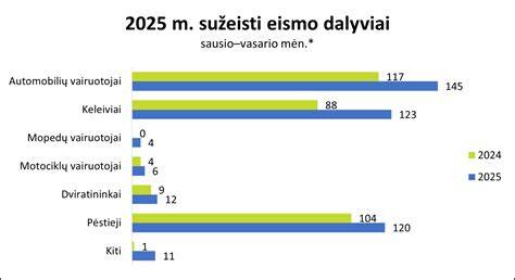Infografika: Nelaimingų atsitikimų statistika Lietuvoje 2020-2024 (VDI duomenys)