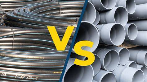 PVC vs PE palyginimo diagramas: stiprumas, tankis, atsparumas chemijoms