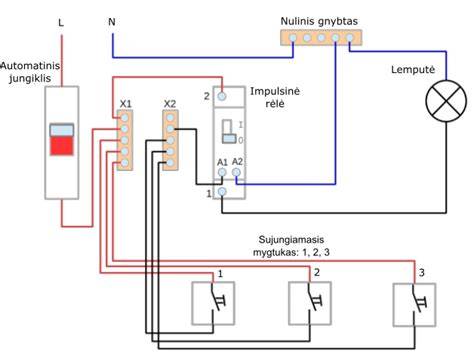 Elektros pajungimo schema su 30 mA nuotėkio relė