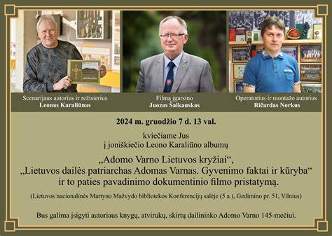 Infografika: Adomo Varno gyvenimo kelionė ir kūrybiniai etapai