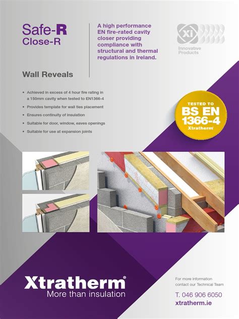 Xtratherm SAFE-R serijos plokštės: CW, CB, PR savybės