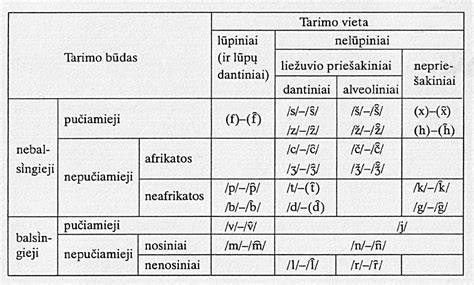 Infografika: lietuviškų balsių ir priebalsių sistema