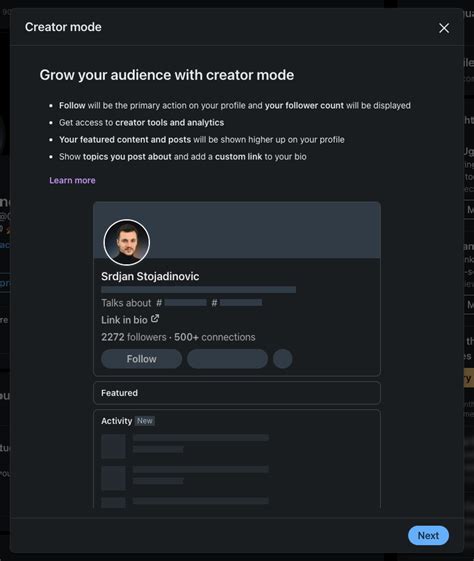 URL tuning, Creator Mode
