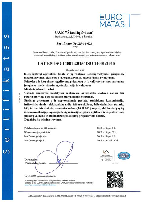 EPD sertifikatai ir ISO atitikmenys produkto kokybei