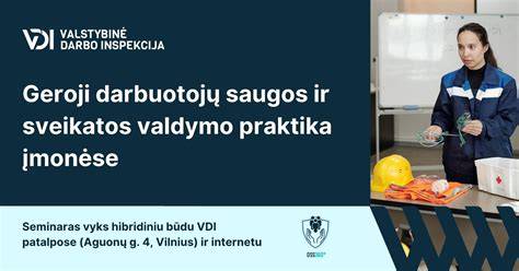 Infografika: Darbuotojų saugos ir sveikatos vadybos sistema proceso veiksmų srautas