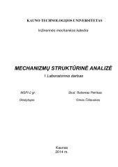 1.1 plokščiojo mechanizmo struktūrinė schema - grandžių ir porų išdėstymas