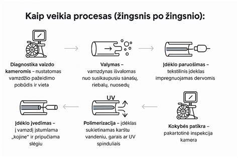 Infografika: CIPP remonto proceso schema