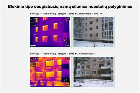 Termovizijos nuotrauka - identifikuojami šilumos nuotėkiai