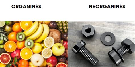 Infografika: Organinių vs neorganinių medžiagų skirtumai