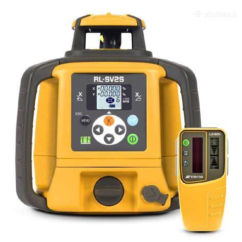 „Topcon“ lazerinis rotacinis nivelyras su baterija ir gaudykle