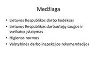 Darbo sauga: atitiktis duomenų lapui ir instrukcijoms