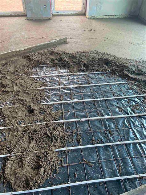 Betonavimo proceso diagrama grindų šildymui