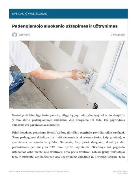 Žingsniai: gruntavimas, klijų užtepimas, įkišimas ir pasukimas