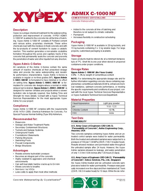 XYPEX Admix C-1000NF privalumai schematis infografijoje