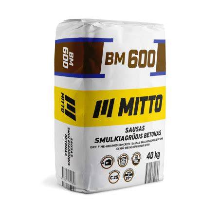 MITTO C600 grindų paklotas sausas mišinys infografika