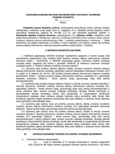 LR įstatyminė bazė: duomenų teikimo reikalavimai