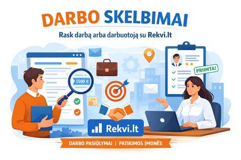 Infografika: PVC darbo skelbimų paieška ir vertinimas