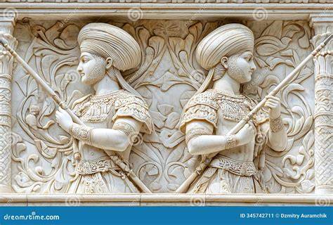 Decorative concrete figures and wall reliefs infographic