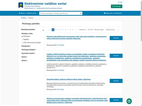 Kartu su nuoroda: savivaldybės elektroninių paslaugų portalo ekrano nuotrauka