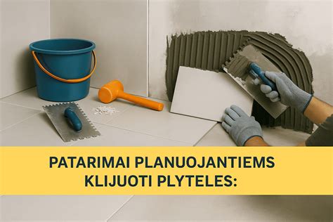 Skaitmeninė diagrama: lauko plytelių klijavimo proceso etapai