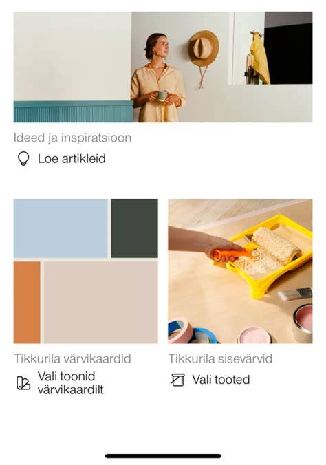 Programėlės „Tikkurila Colour Master“ naudojimo iliustracija