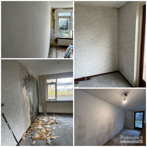 Vizualinis pavyzdys: prieš ir po dažymo lubų