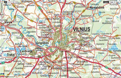 Vilniaus regiono vietovės ir remonto paslaugų žemėlapis