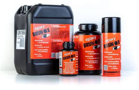 Infografika: BRUNOX Epoxy rust binder veikimo principas - epoksidinė derva formuoja tankų apsauginį sluoksnį, kuris panaikina koroziją ir sudaro patikimą pirminį sluoksnį
