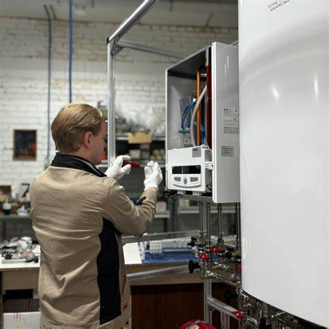 Iš šono - šilumos siurblio įrengimo vaizdas