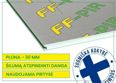Fantominis paveikslėlis: FF-PIR plokščių konstrukcija su aliuminio folija